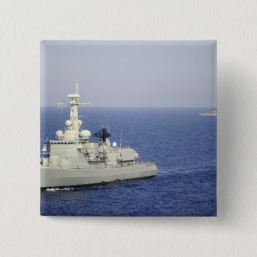 Portugese marine frigate NRP Bartolomeu Dias Vierkante Button 5,1 Cm (Voorkant)