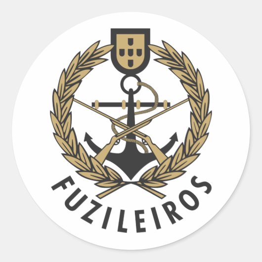 Portugese marine Marines "Fuzileiros" Ronde Sticker (Voorkant)