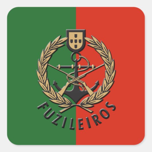 Portugese marine Marines "Fuzileiros" Vierkante Sticker (Voorkant)