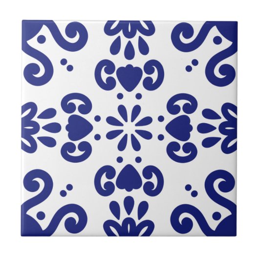 Portugese Middellandse Zeemacht Blue White Azulejo Tegeltje (Voorkant)