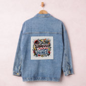Portugese motorrijder citaat – graffiti denim jacket (Hangar)
