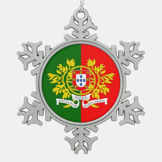 Portugese ontwerpen  tin sneeuwvlok ornament (Voorkant)