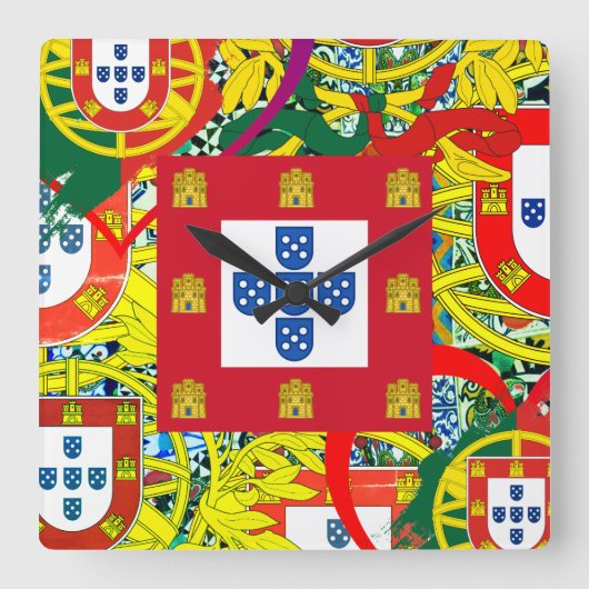 Portugese ontwerpen  vierkante klok (Voorkant)