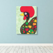 Portugese ooster canvas afdruk (Insitu (Houten vloer))