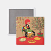 Portugese ooster Sweet Kerstmis Magneet (Voorkant / Achterkant)