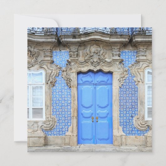 Portugese paleisdeur feestdagenkaart (Voorkant)