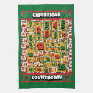 Portugese Podengo Countdown Kerstmis Advent Hond Theedoek