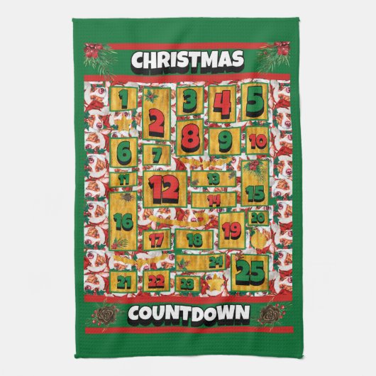 Portugese Podengo Countdown Kerstmis Advent Hond Theedoek (Verticaal)