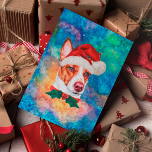 Portugese Podengo Ras Hond Kerstmis Feestdagenkaart