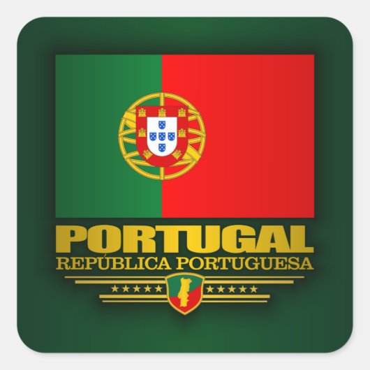 Portugese Pride Vierkante Sticker (Voorkant)
