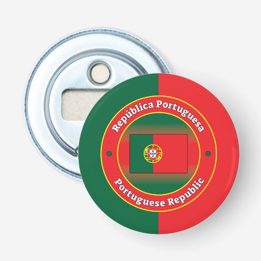 Portugese Republiek Button Flesopener (Voorkant)
