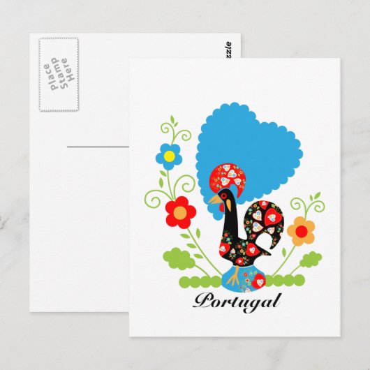 Portugese rooster briefkaart (Voorkant / Achterkant)
