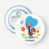 Portugese rooster button flesopener (Voorkant)