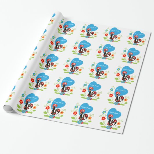 Portugese rooster cadeaupapier (Uitgerold)
