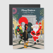 Portugese Rooster en Santa Nieuwjaar toast kaart (Voorkant / Achterkant)