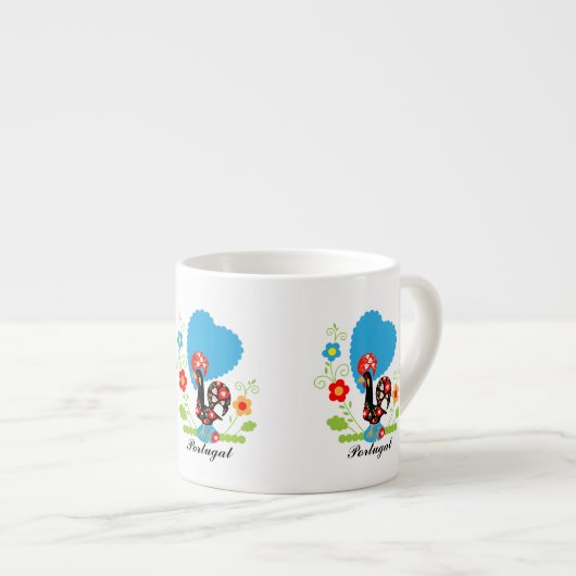 Portugese rooster espresso kop (Voorkant rechts)