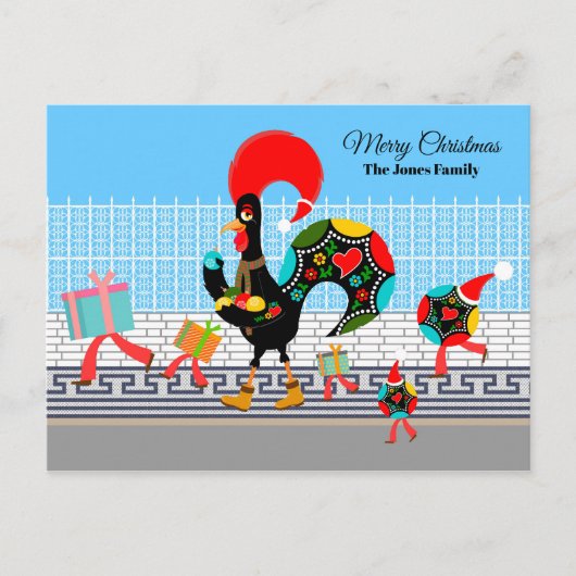 Portugese Rooster Gifts en Baubles Parade Briefkaart (Voorkant)