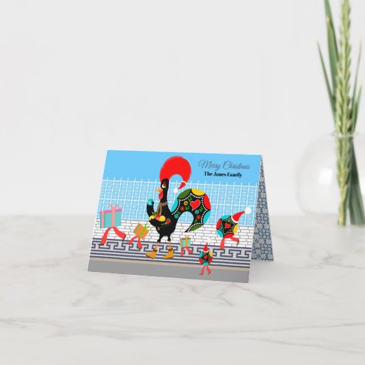 Portugese Rooster Gifts en Baubles Parade Kaart (Voorkant)