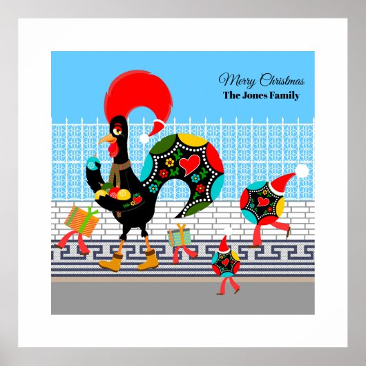 Portugese Rooster Gifts en Baubles Parade Poster (Voorkant)