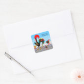 Portugese Rooster Gifts en Baubles Parade Vierkante Sticker (Envelop)