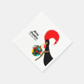 Portugese Rooster Holly Kerstbal Servet (Hoek)