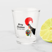Portugese Rooster Holly Kerstbal Shot Glas (Voorkant)