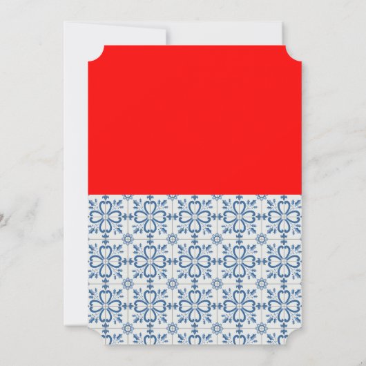 Portugese Rooster holly Kerstmis Bauble Party Kaart (Achterkant)