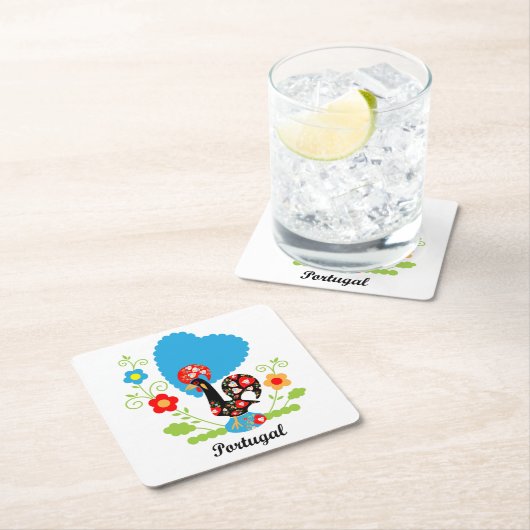 Portugese rooster kartonnen onderzetters (Insitu)