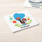 Portugese rooster kartonnen onderzetters (Schuin)