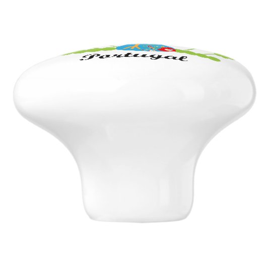 Portugese rooster keramische knop (Zijkant)