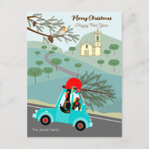 Portugese Rooster Kerstmis feestelijke rit Briefkaart