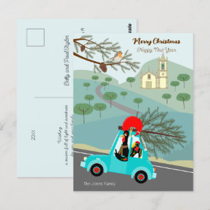 Portugese Rooster Kerstmis feestelijke rit Briefkaart