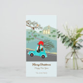 Portugese Rooster Kerstmis feestelijke rit Feestdagenkaart (Staand voorkant)