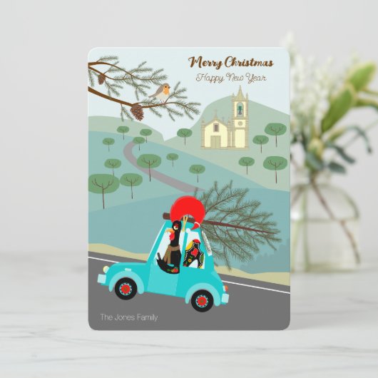 Portugese Rooster Kerstmis feestelijke rit Kaart (Staand voorkant)