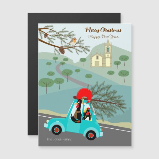 Portugese Rooster Kerstmis feestelijke rit kaart (Voorkant / Achterkant)