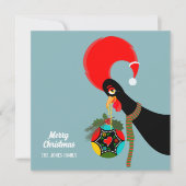 Portugese Rooster Kerstmis holly bauble Feestdagenkaart (Voorkant)