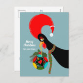 Portugese Rooster Kerstmis holly bauble Feestdagenkaart (Voorkant / Achterkant)