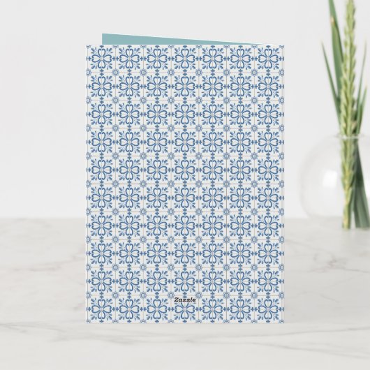 Portugese Rooster Kerstmis holly bauble Kaart (Achterkant)