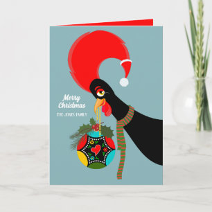 Portugese Rooster Kerstmis holly bauble Kaart