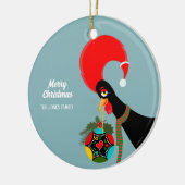 Portugese Rooster Kerstmis holly bauble Keramisch Ornament (Links)