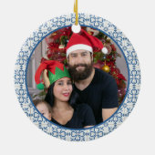 Portugese Rooster Kerstmis holly bauble Keramisch Ornament (Achterkant)