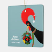 Portugese Rooster Kerstmis holly bauble Keramisch Ornament (Links)