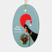 Portugese Rooster Kerstmis holly bauble Keramisch Ornament (Links)