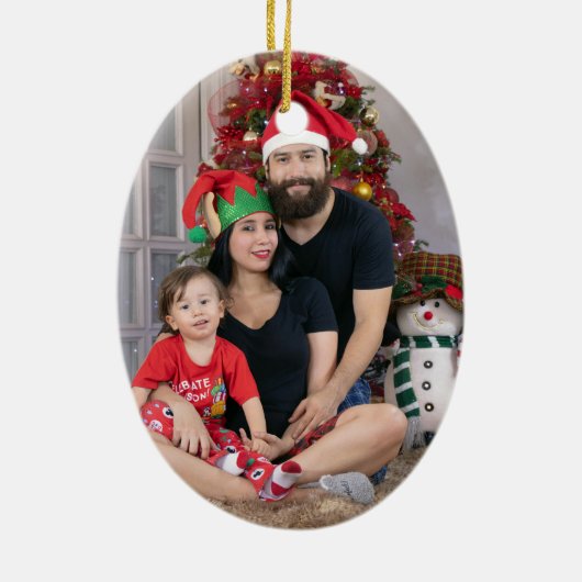 Portugese Rooster Kerstmis holly bauble Keramisch Ornament (Achterkant)