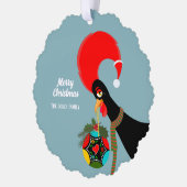 Portugese Rooster Kerstmis holly bauble Ornament Kaart (Links)