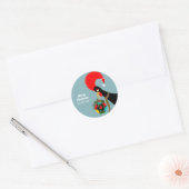 Portugese Rooster Kerstmis holly bauble Ronde Sticker (Envelop)