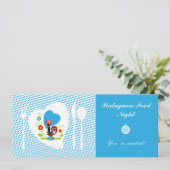 Portugese rooster met blauwe stippen kaart (Staand voorkant)