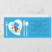 Portugese rooster met blauwe stippen kaart (Achterkant)