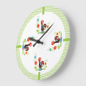 Portugese Rooster met lichtgroene polka-stippen. Grote Klok (Hoek)