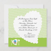 Portugese Rooster met lichtgroene polka-stippen. Kaart (Achterkant)